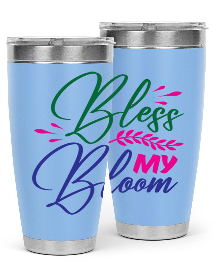 Bless My Bloom 37# Spring Tumbler, a stylish 20oz double wall vacuum stainless steel tumbler with a vibrant spring design.