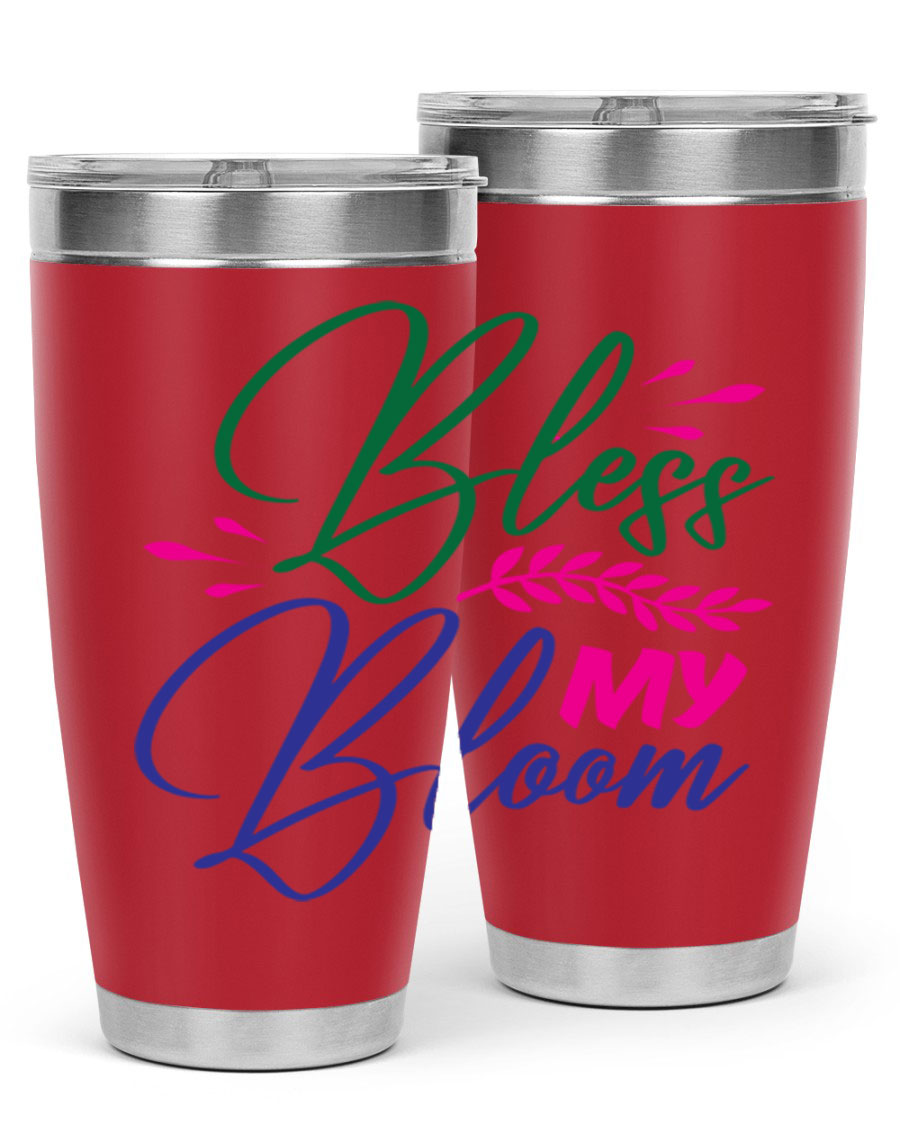 Bless My Bloom 37# Spring Tumbler, a stylish 20oz double wall vacuum stainless steel tumbler with a vibrant spring design.