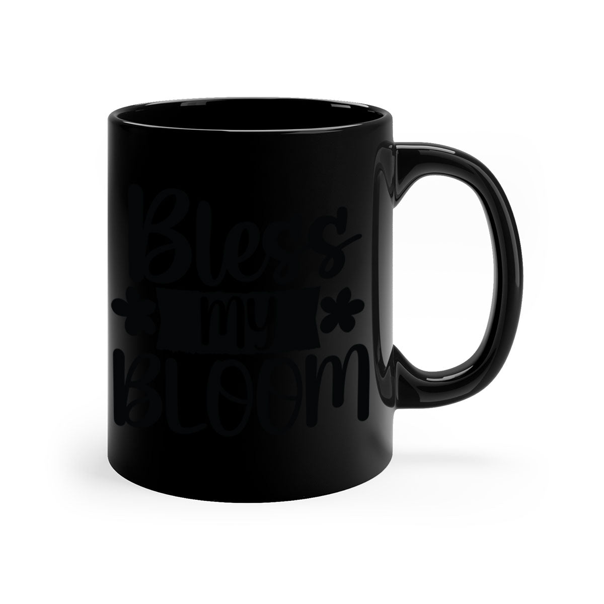 Bless my bloom design 60# Mug featuring a glossy finish, colored handle, and interior, available in multiple colors and sizes.