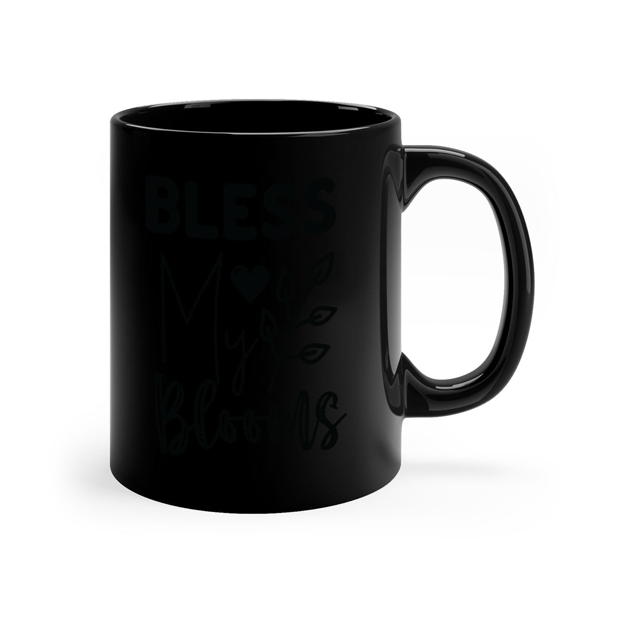 Bless My Blooms 44# Mug featuring a glossy finish, colored handle, and interior, available in multiple colors and sizes.