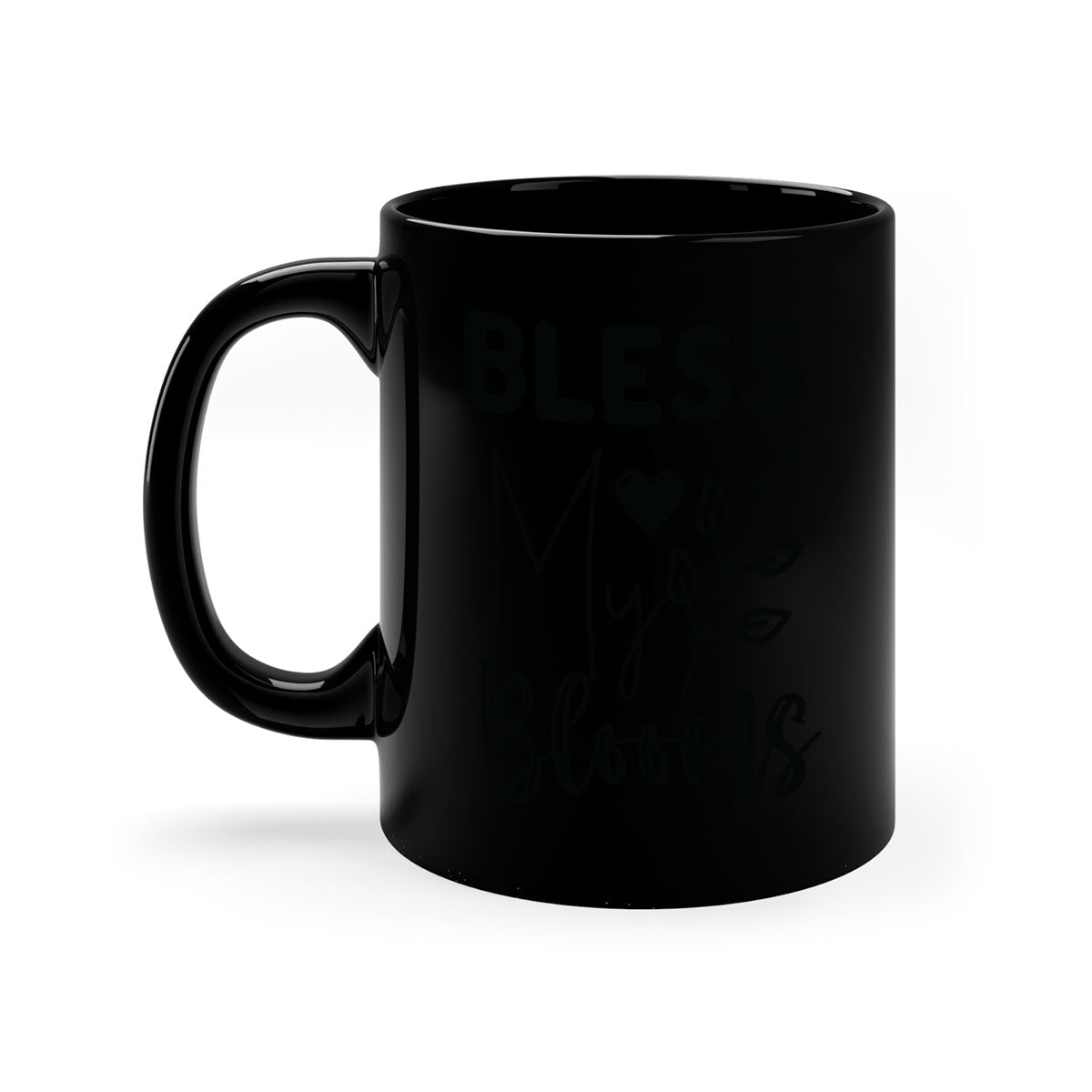 Bless My Blooms 44# Mug featuring a glossy finish, colored handle, and interior, available in multiple colors and sizes.