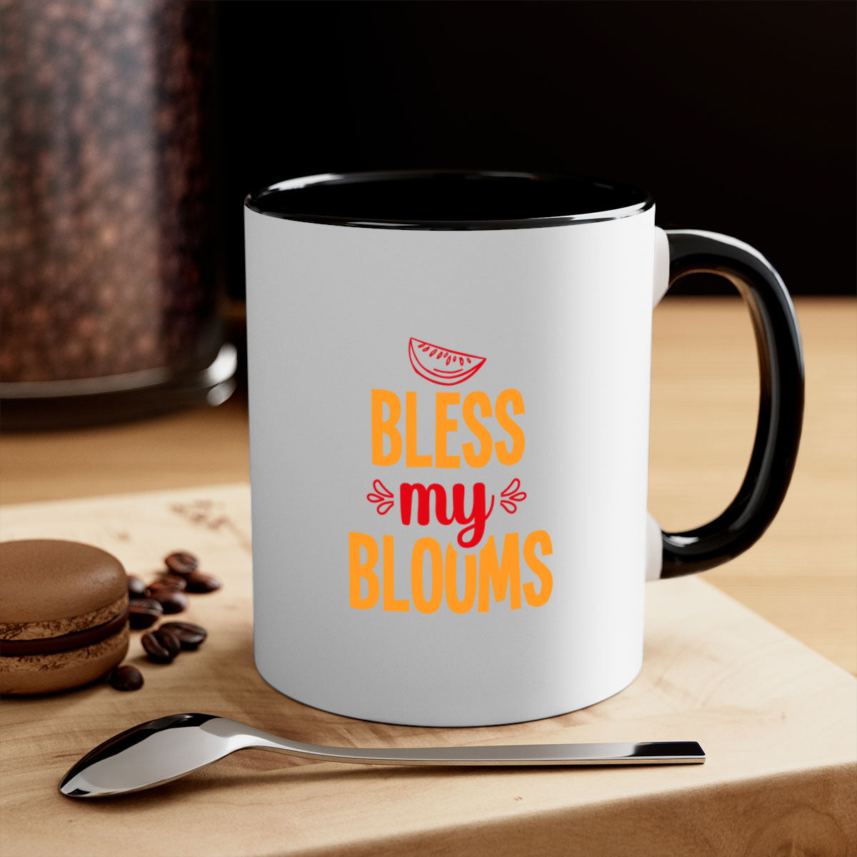 Bless my blooms 41# Mug featuring a glossy finish, colored handle, and interior, available in multiple colors and sizes.