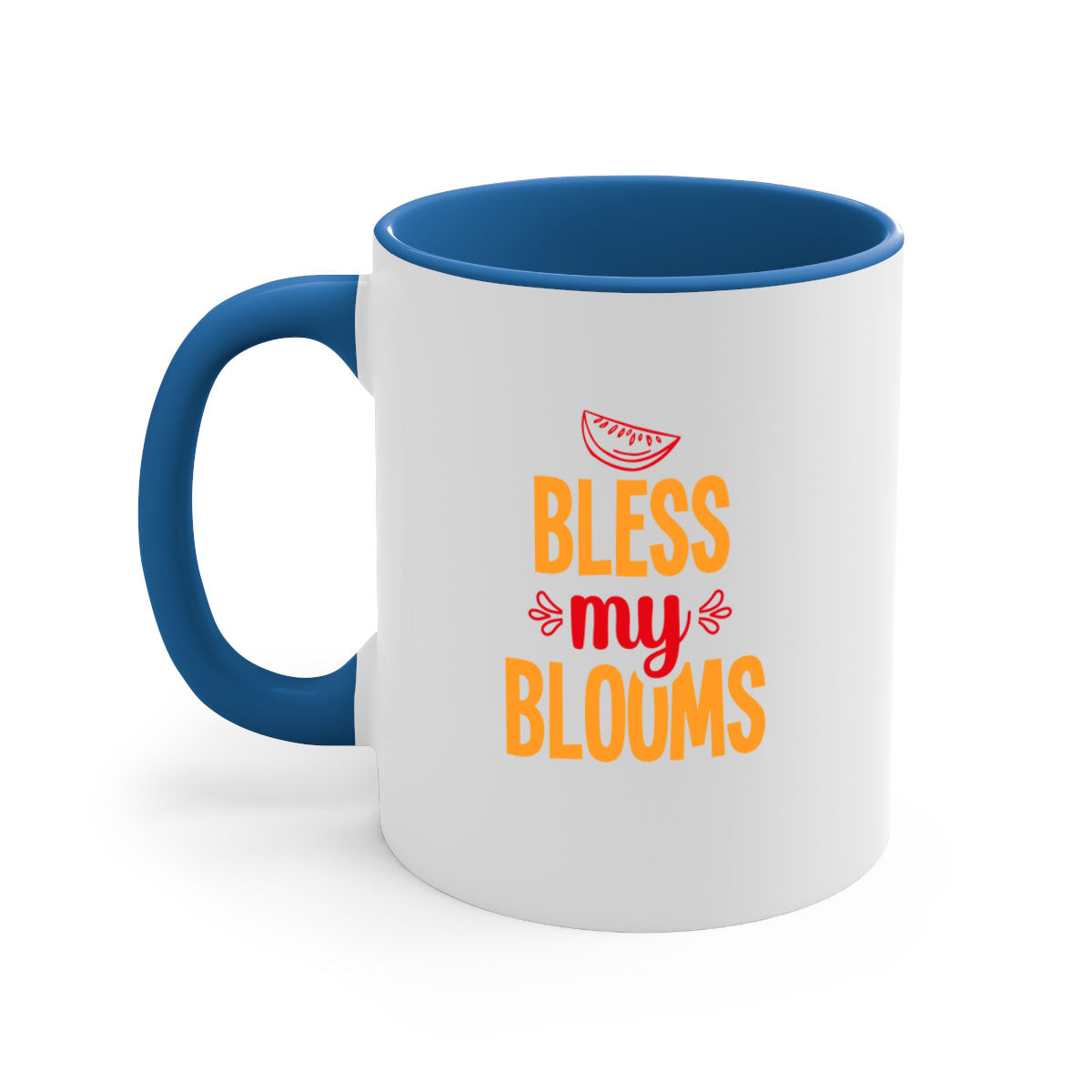 Bless my blooms 41# Mug featuring a glossy finish, colored handle, and interior, available in multiple colors and sizes.