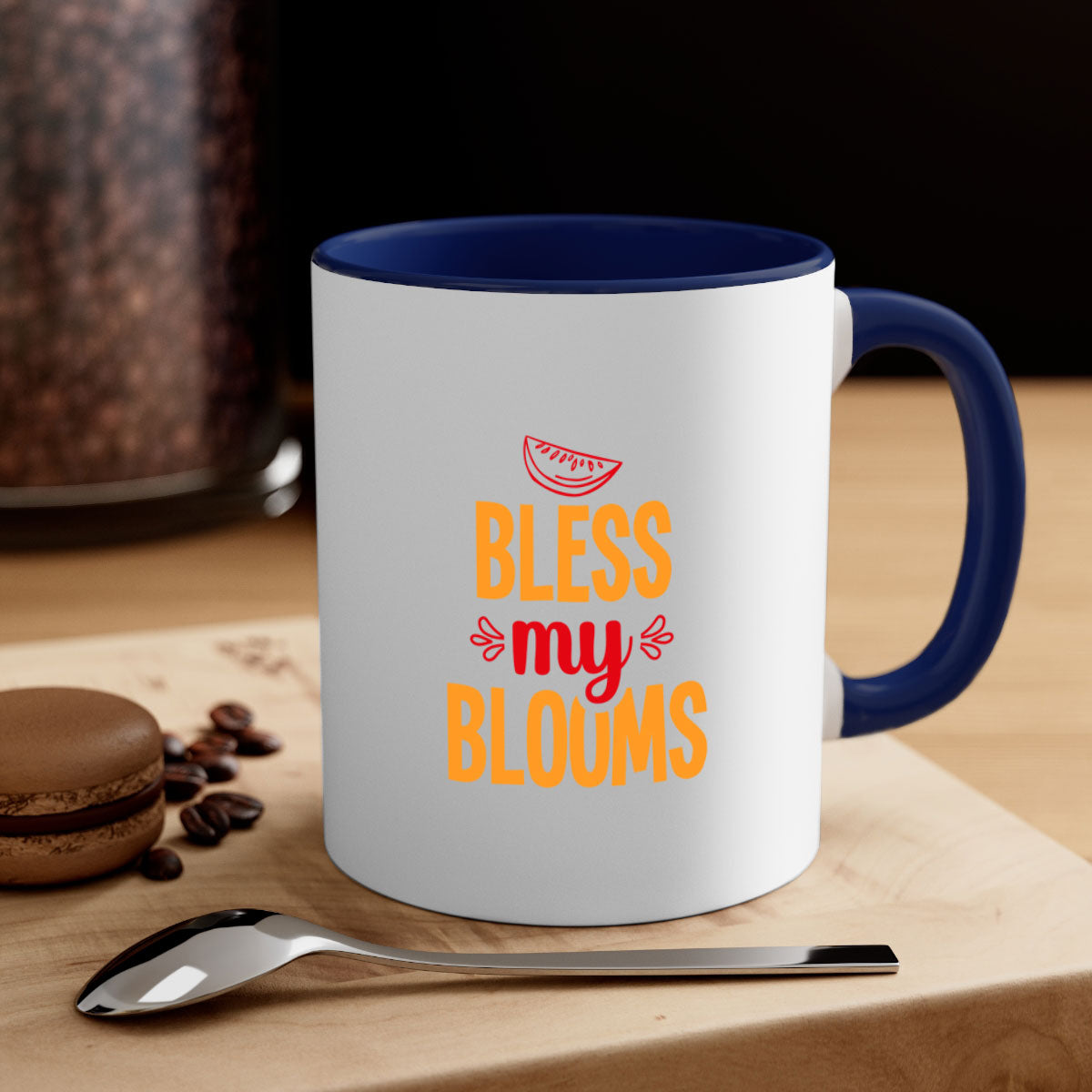 Bless my blooms 41# Mug featuring a glossy finish, colored handle, and interior, available in multiple colors and sizes.