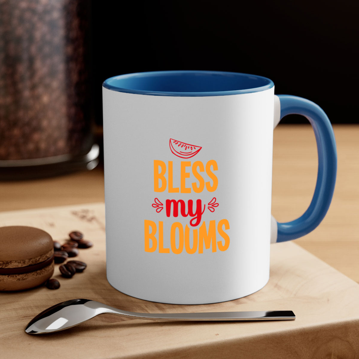 Bless my blooms 41# Mug featuring a glossy finish, colored handle, and interior, available in multiple colors and sizes.