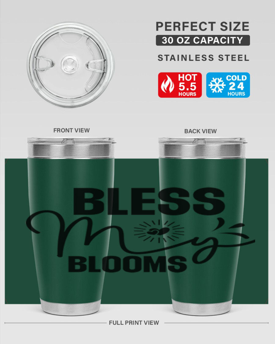 Bless My Blooms 20oz Tumbler featuring double wall vacuum insulation and vibrant floral design.