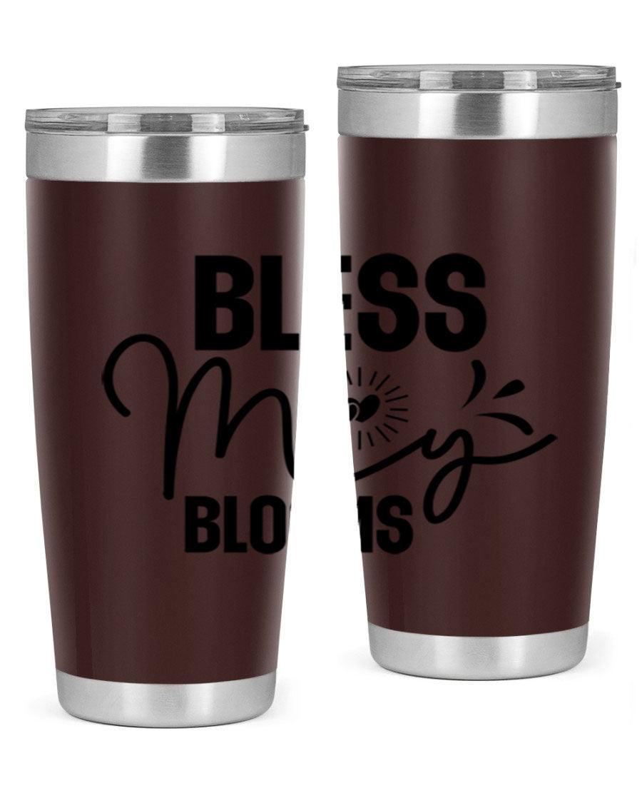 Bless My Blooms 20oz Tumbler featuring double wall vacuum insulation and vibrant floral design.