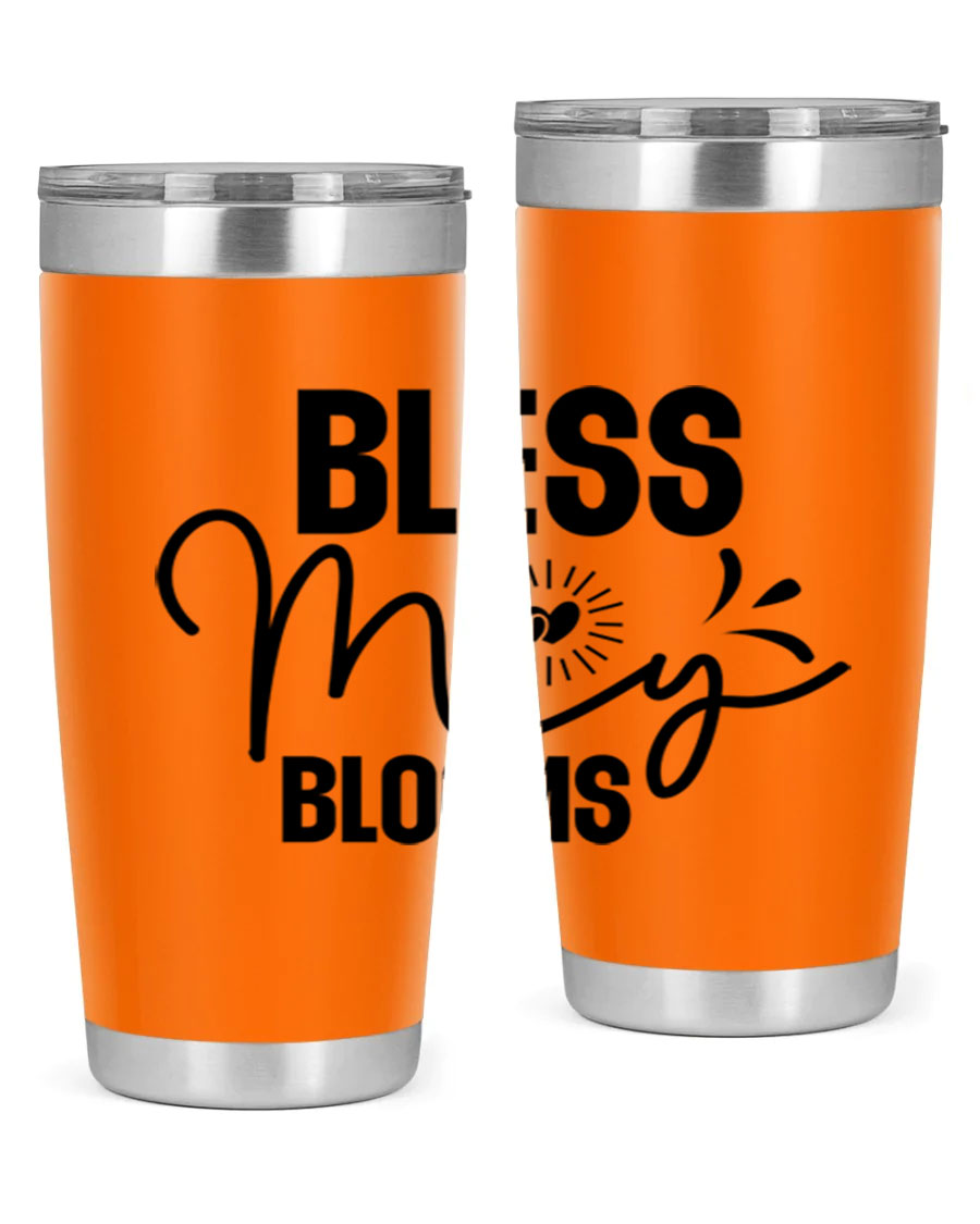 Bless My Blooms 20oz Tumbler featuring double wall vacuum insulation and vibrant floral design.