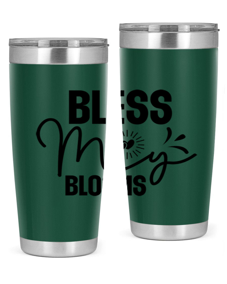 Bless My Blooms 20oz Tumbler featuring double wall vacuum insulation and vibrant floral design.