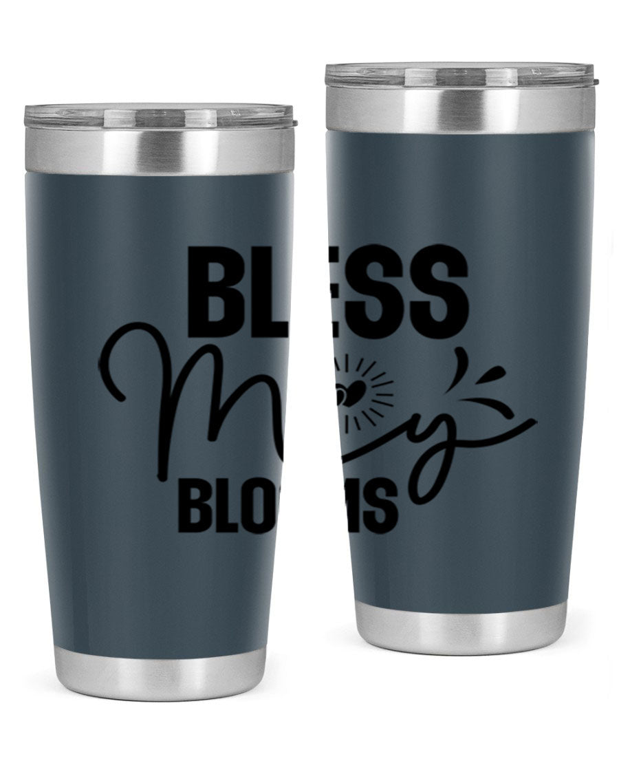 Bless My Blooms 20oz Tumbler featuring double wall vacuum insulation and vibrant floral design.