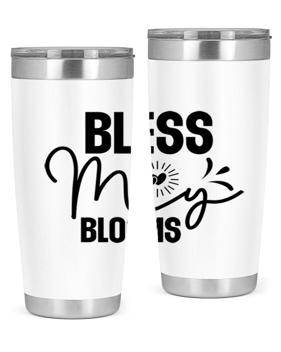 Bless My Blooms 20oz Tumbler featuring double wall vacuum insulation and vibrant floral design.