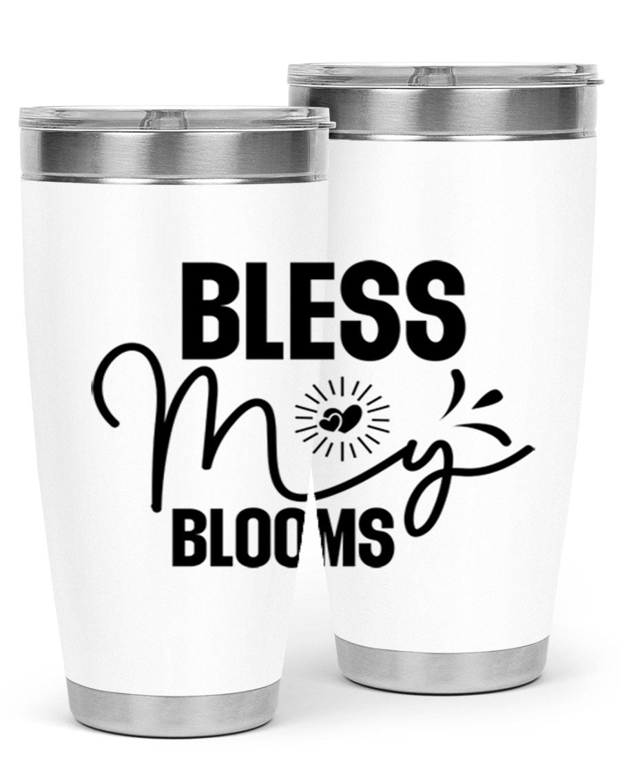 Bless My Blooms 20oz Tumbler featuring double wall vacuum insulation and vibrant floral design.