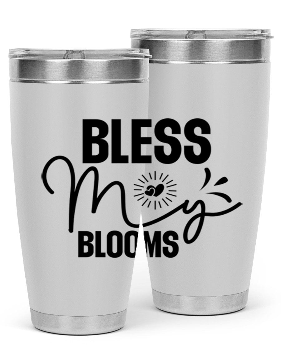 Bless My Blooms 20oz Tumbler featuring double wall vacuum insulation and vibrant floral design.