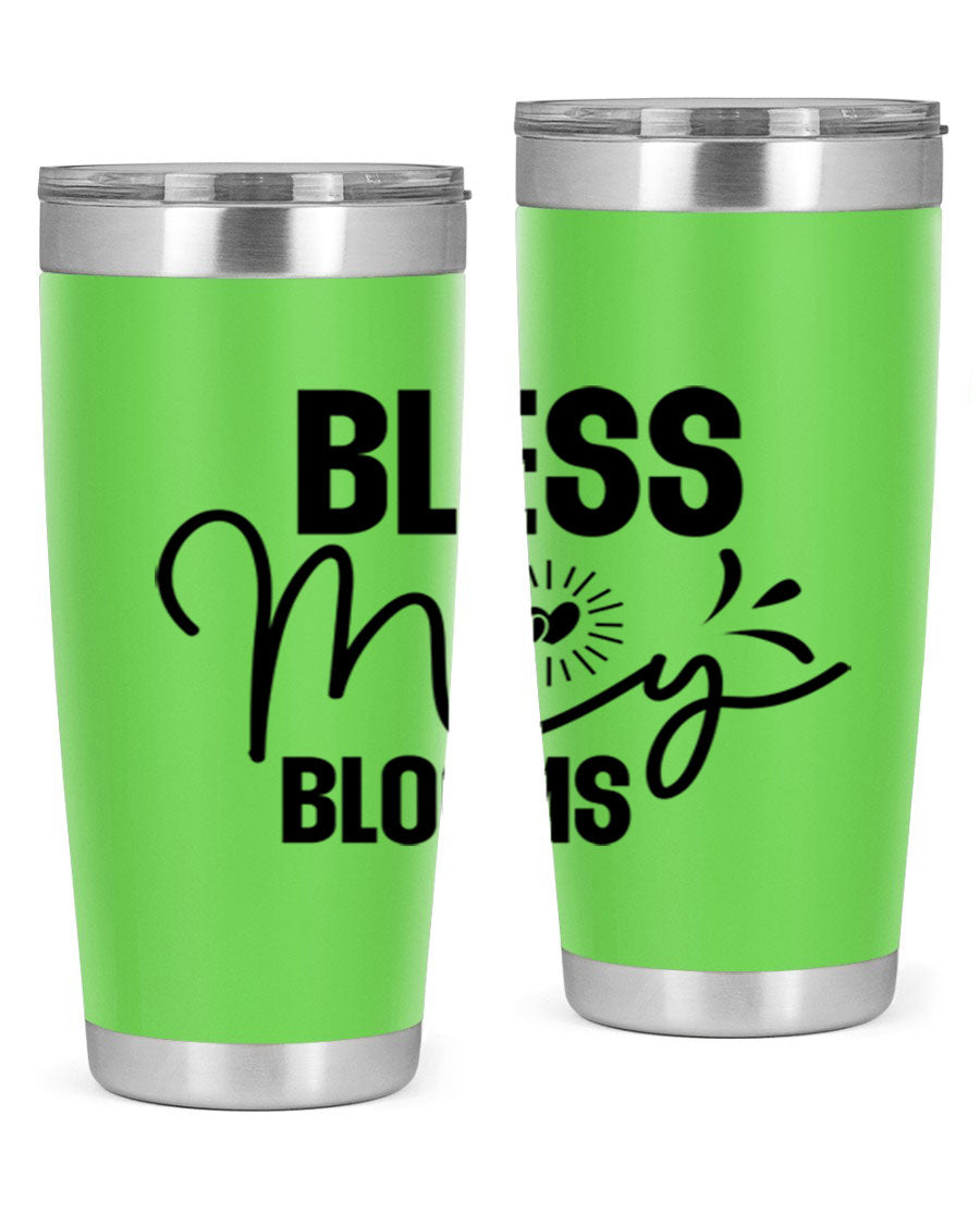 Bless My Blooms 20oz Tumbler featuring double wall vacuum insulation and vibrant floral design.