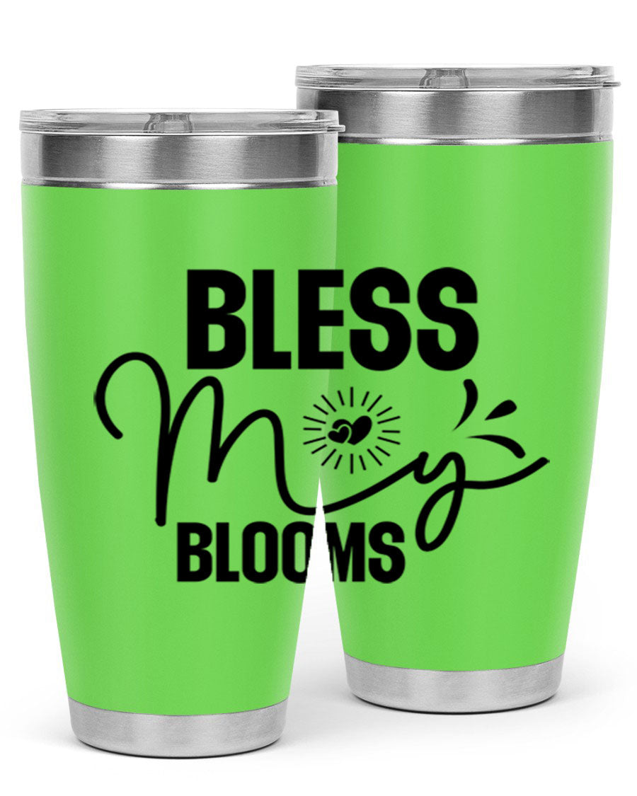 Bless My Blooms 20oz Tumbler featuring double wall vacuum insulation and vibrant floral design.