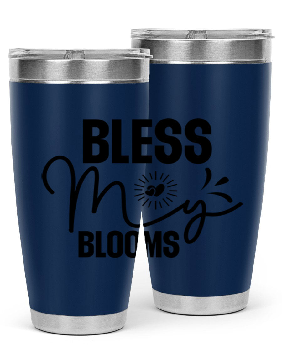 Bless My Blooms 20oz Tumbler featuring double wall vacuum insulation and vibrant floral design.