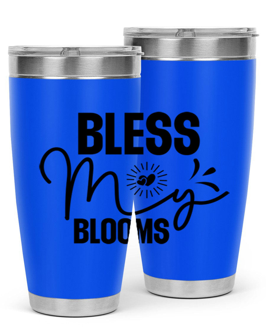 Bless My Blooms 20oz Tumbler featuring double wall vacuum insulation and vibrant floral design.