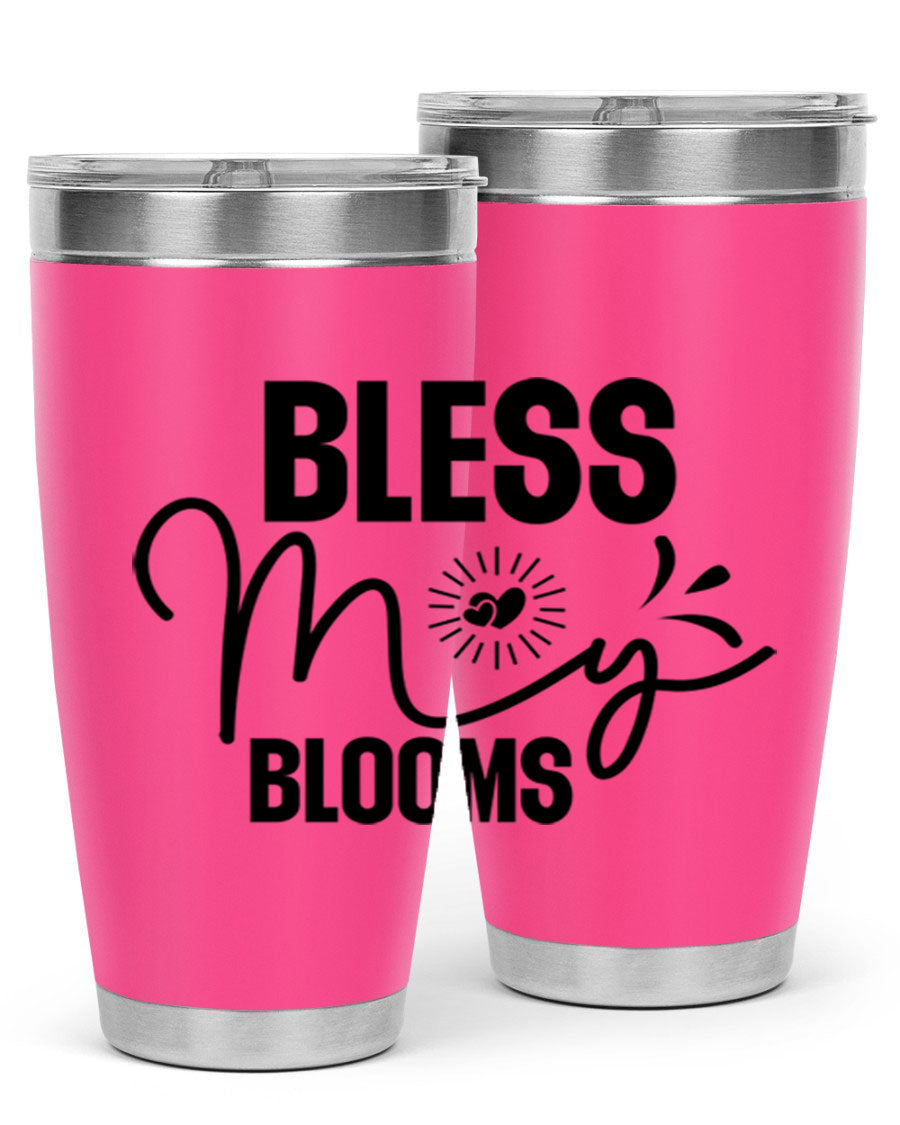 Bless My Blooms 20oz Tumbler featuring double wall vacuum insulation and vibrant floral design.