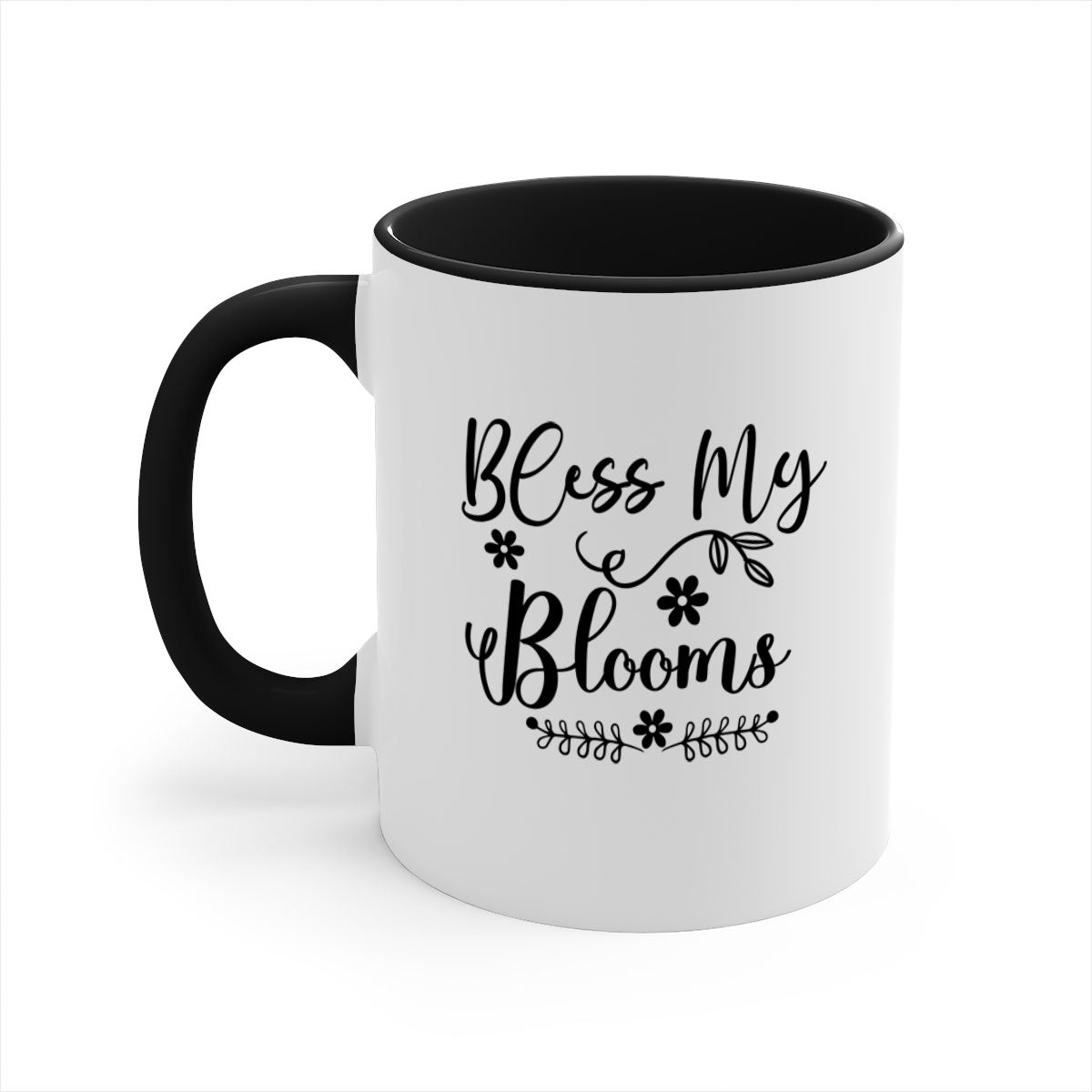 A stylish two-tone Bless My Blooms 45# Mug featuring a colored handle and interior, showcasing its glossy finish and available in multiple colors.