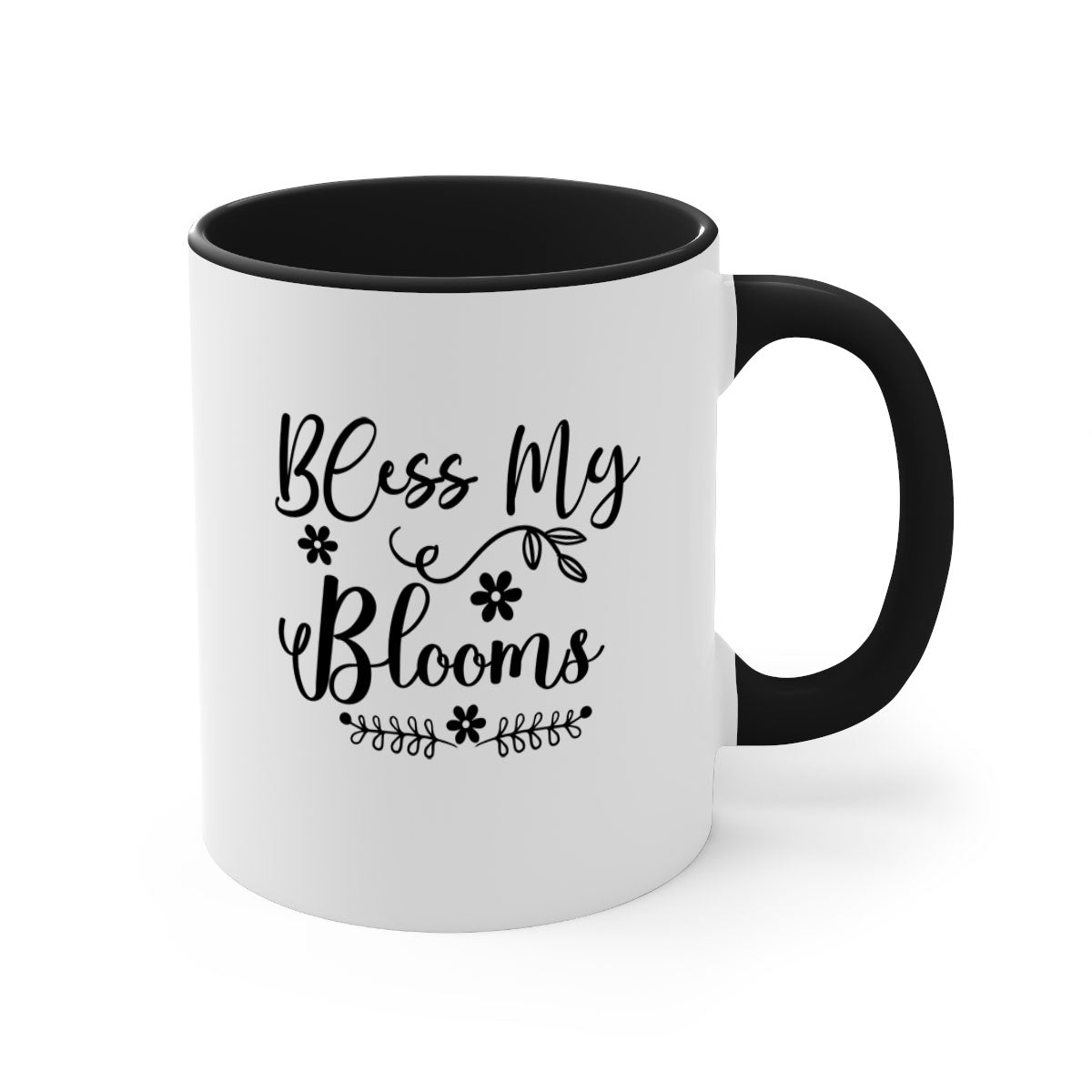 A stylish two-tone Bless My Blooms 45# Mug featuring a colored handle and interior, showcasing its glossy finish and available in multiple colors.