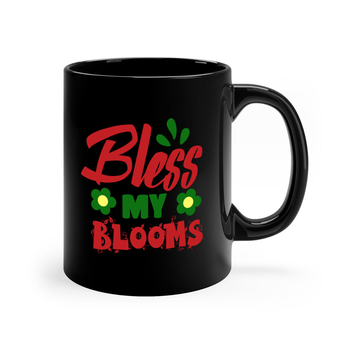 Bless My Blooms 61# Mug featuring a two-tone design with a colored handle and glossy finish, available in multiple colors.