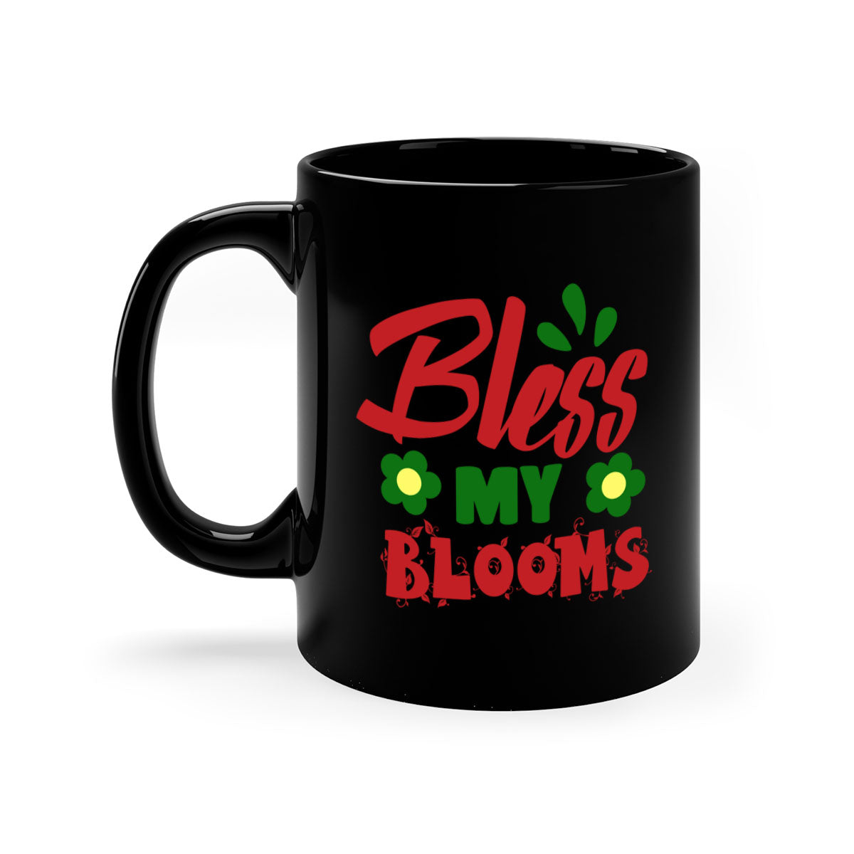 Bless My Blooms 61# Mug featuring a two-tone design with a colored handle and glossy finish, available in multiple colors.