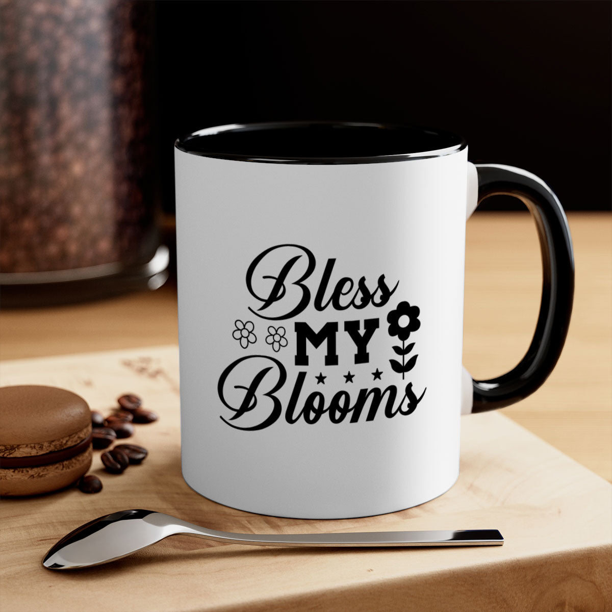 A stylish two-tone ceramic mug with a colored handle and glossy finish, available in multiple colors, perfect for coffee or tea.