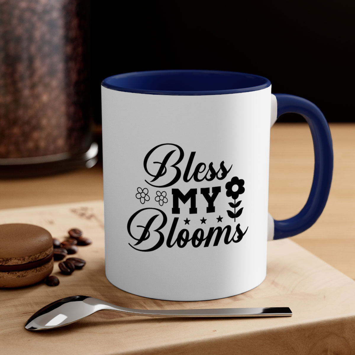 A stylish two-tone ceramic mug with a colored handle and glossy finish, available in multiple colors, perfect for coffee or tea.