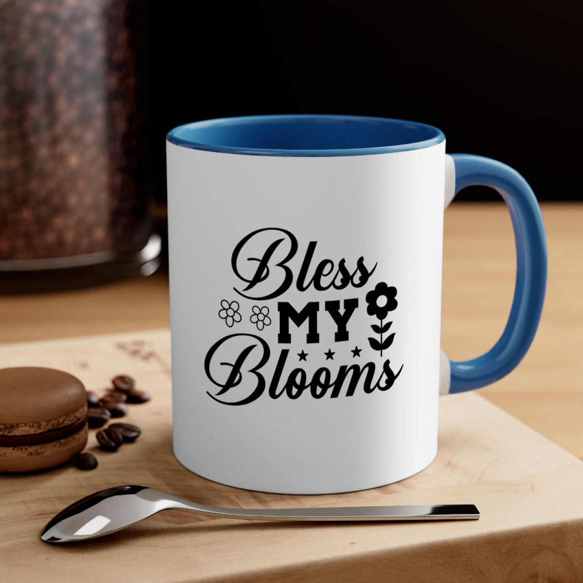 A stylish two-tone ceramic mug with a colored handle and glossy finish, available in multiple colors, perfect for coffee or tea.