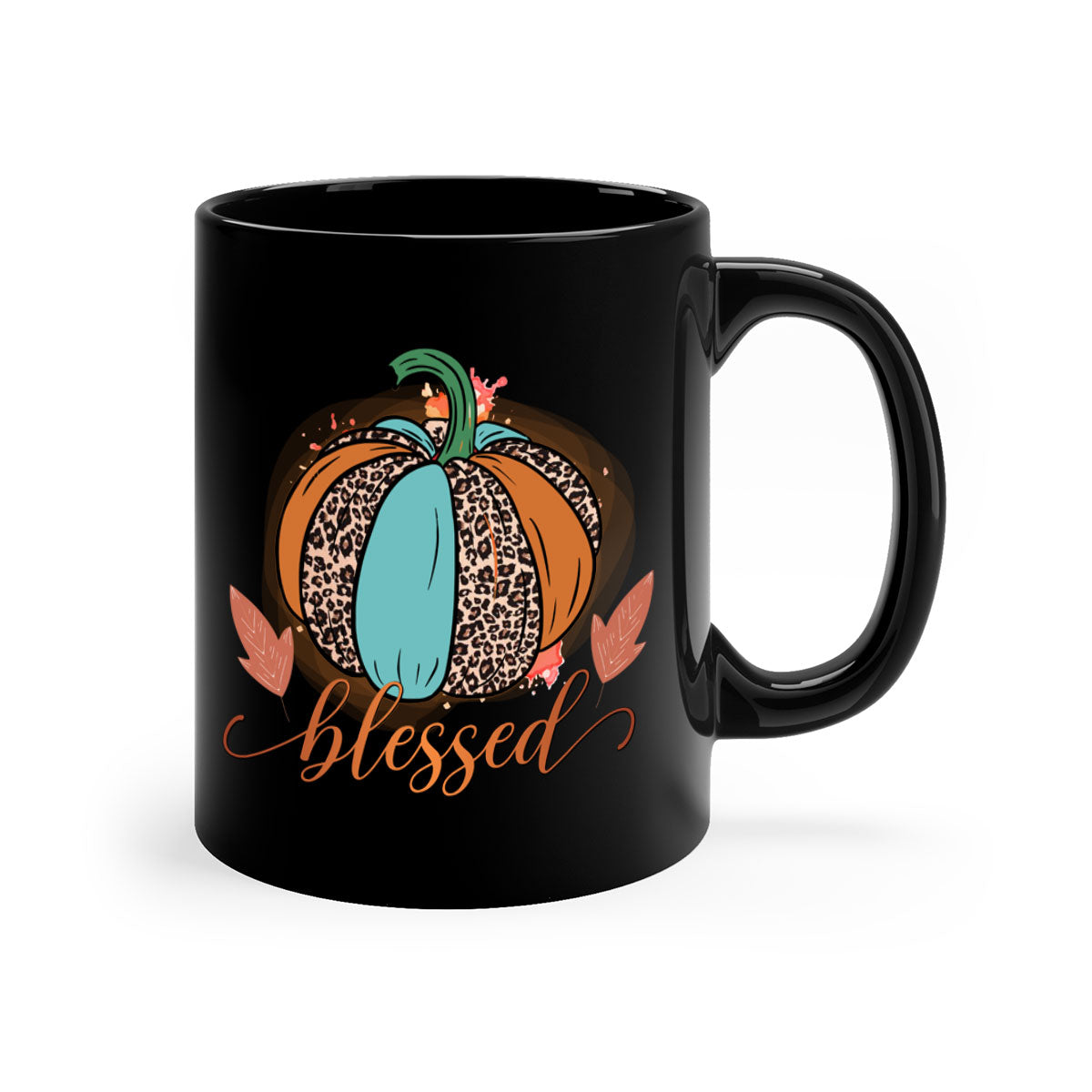 A stylish Blessed 50# Mug featuring a glossy finish, colored handle, and interior, available in five vibrant colors.