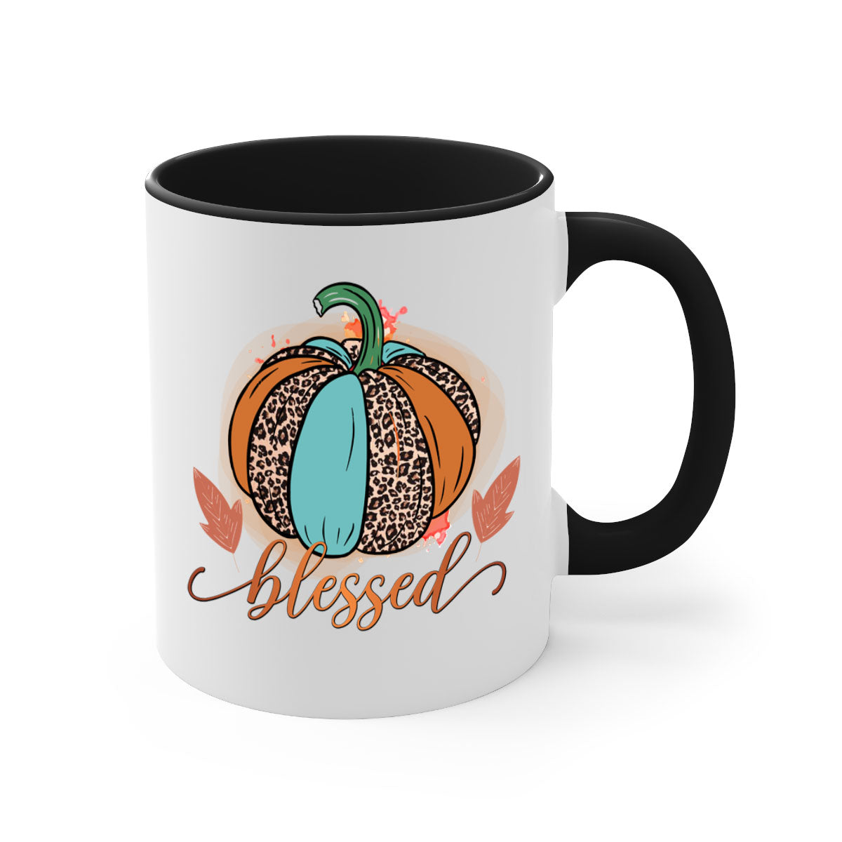 Blessed 52# Mug featuring a two-tone design with a colored handle and glossy finish, available in multiple colors.