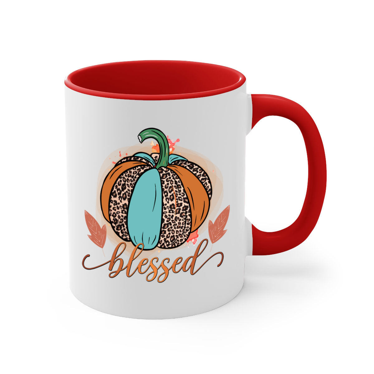 Blessed 52# Mug featuring a two-tone design with a colored handle and glossy finish, available in multiple colors.