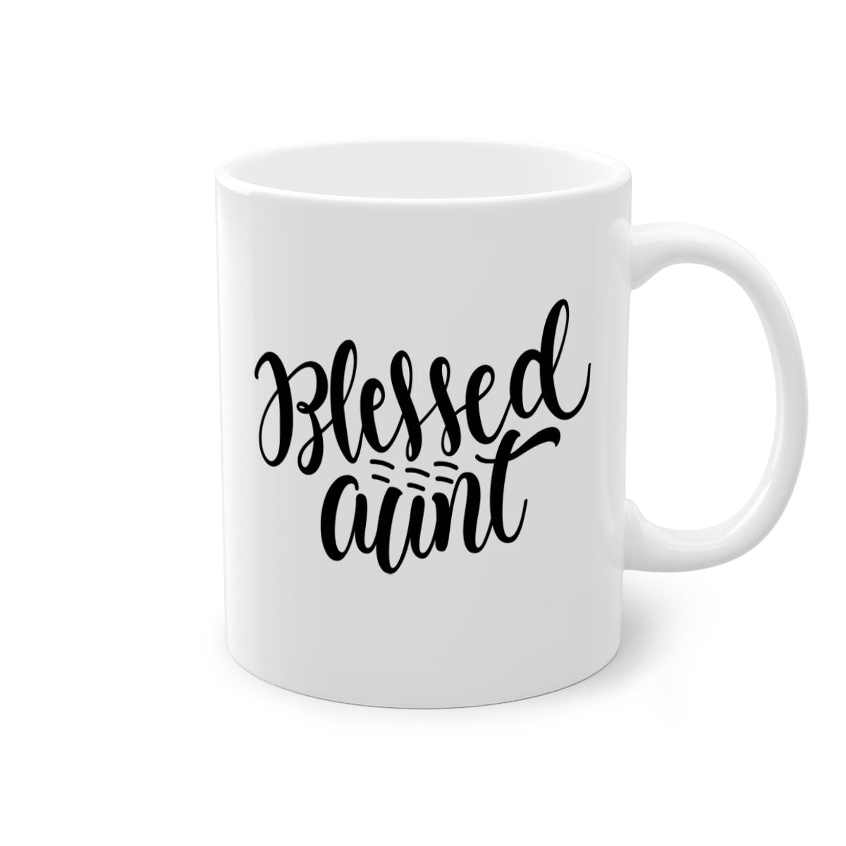 A stylish two-tone Blessed Aunt Mug with a colored handle and glossy finish, available in multiple colors and sizes.