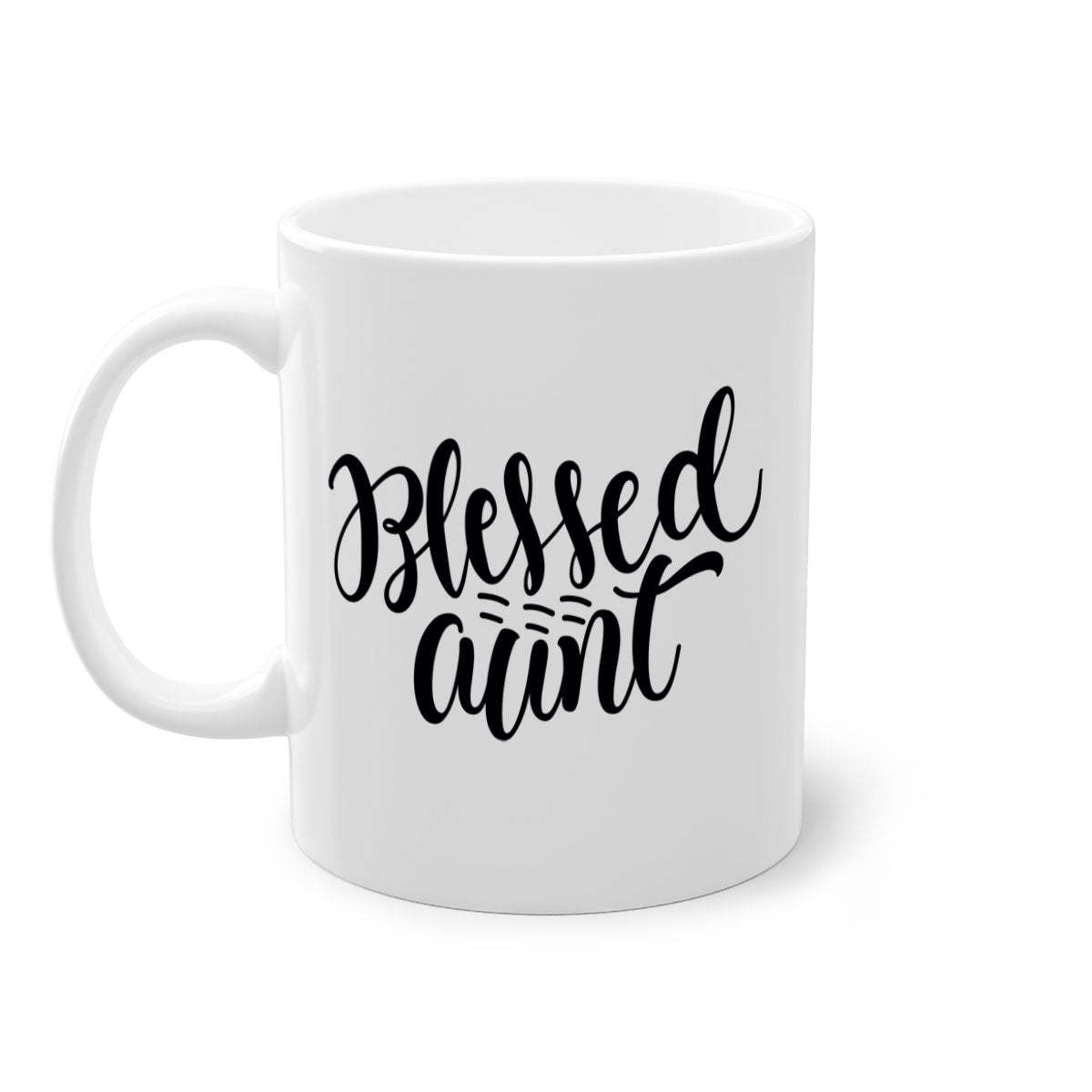 A stylish two-tone Blessed Aunt Mug with a colored handle and glossy finish, available in multiple colors and sizes.