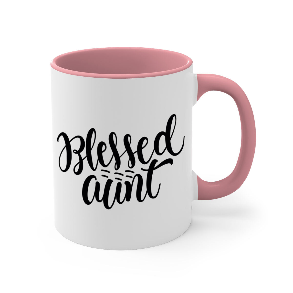 A stylish two-tone Blessed Aunt Mug with a colored handle and glossy finish, available in multiple colors and sizes.