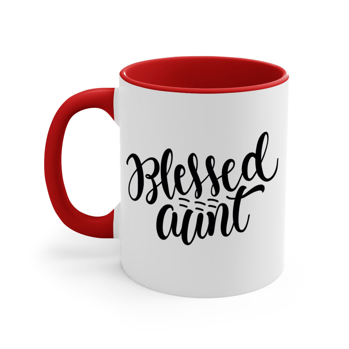 A stylish two-tone Blessed Aunt Mug with a colored handle and glossy finish, available in multiple colors and sizes.