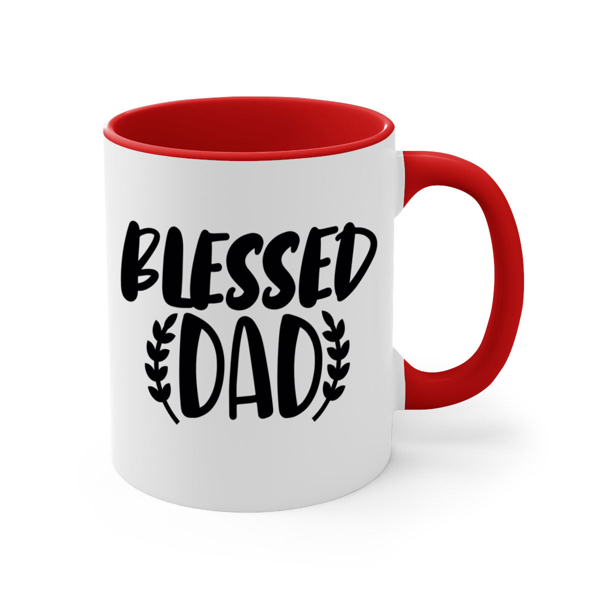 A stylish two-tone Blessed Dad Mug with a glossy finish, featuring a colored handle and interior, available in multiple colors.