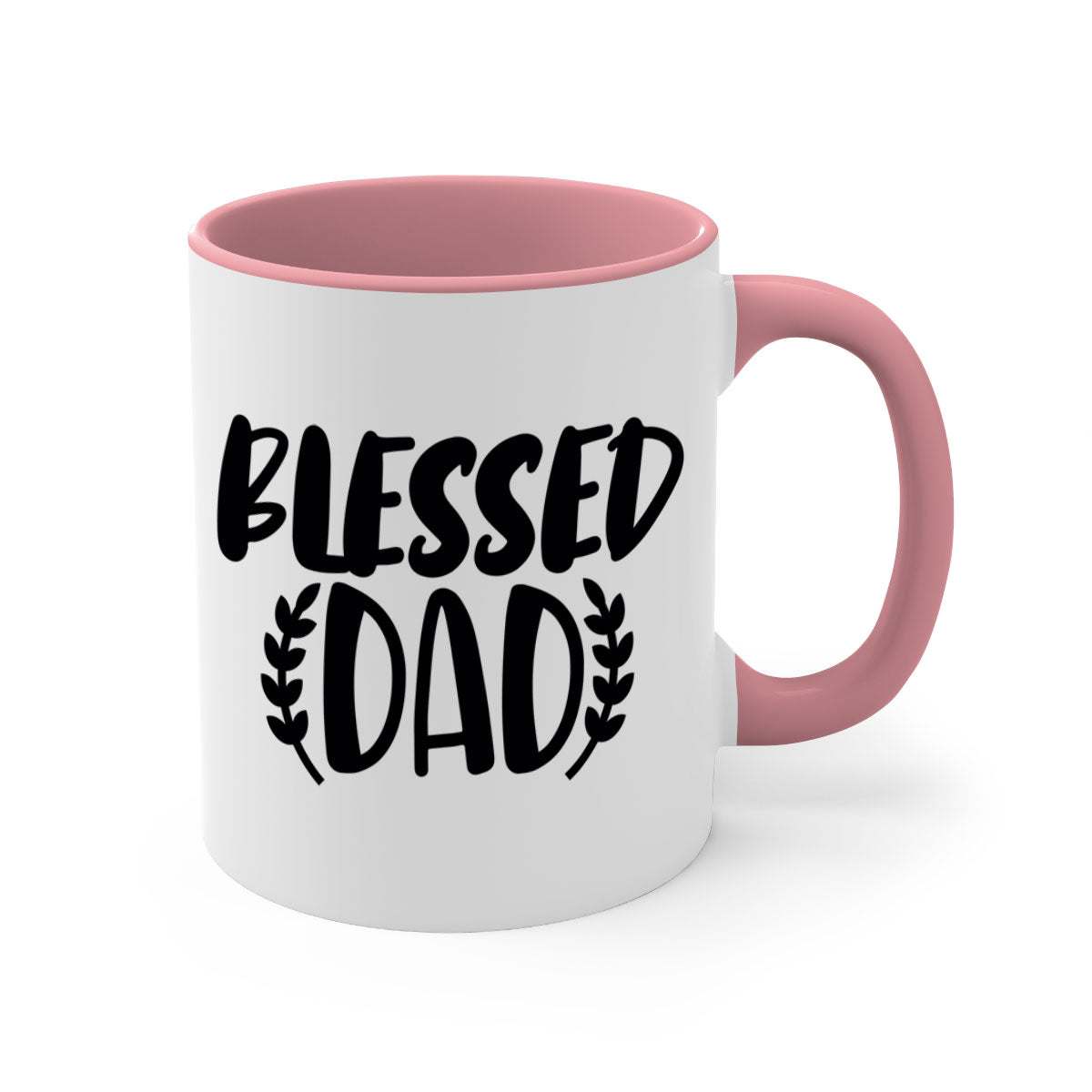 A stylish two-tone Blessed Dad Mug with a glossy finish, featuring a colored handle and interior, available in multiple colors.