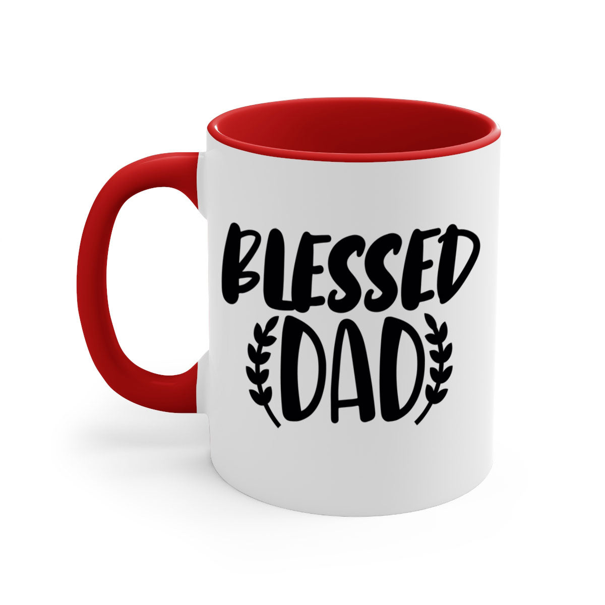 A stylish two-tone Blessed Dad Mug with a glossy finish, featuring a colored handle and interior, available in multiple colors.