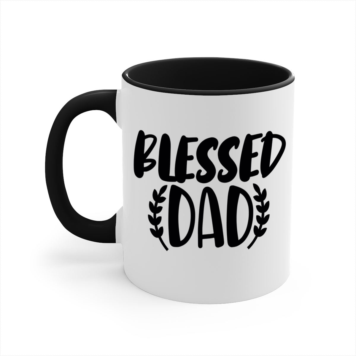 A stylish two-tone Blessed Dad Mug with a glossy finish, featuring a colored handle and interior, available in multiple colors.