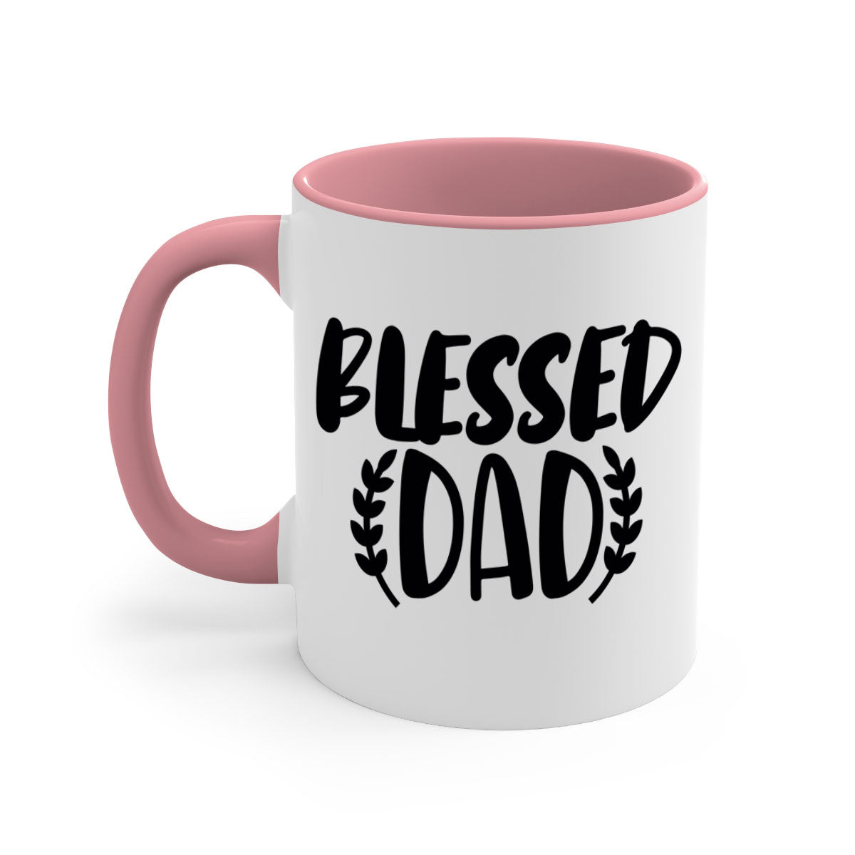 A stylish two-tone Blessed Dad Mug with a glossy finish, featuring a colored handle and interior, available in multiple colors.