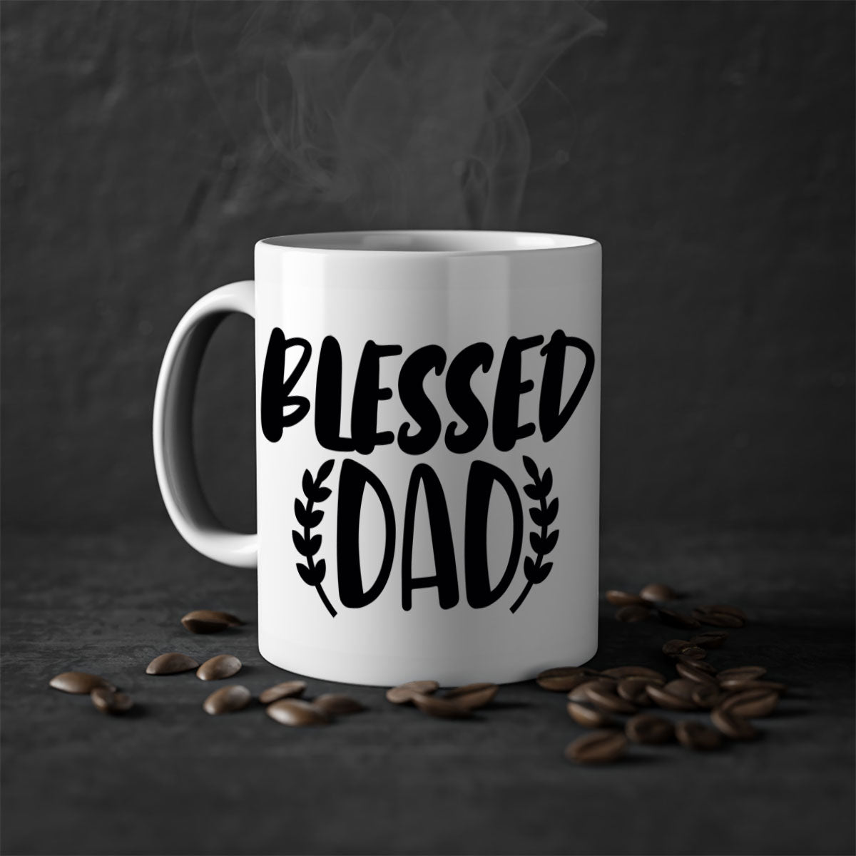 A stylish two-tone Blessed Dad Mug with a glossy finish, featuring a colored handle and interior, available in multiple colors.