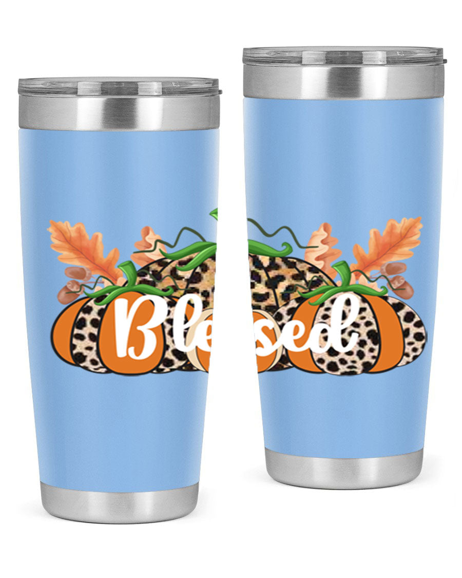 Blessed Fall 51# Tumbler in stainless steel with a stylish design, perfect for hot and cold beverages.