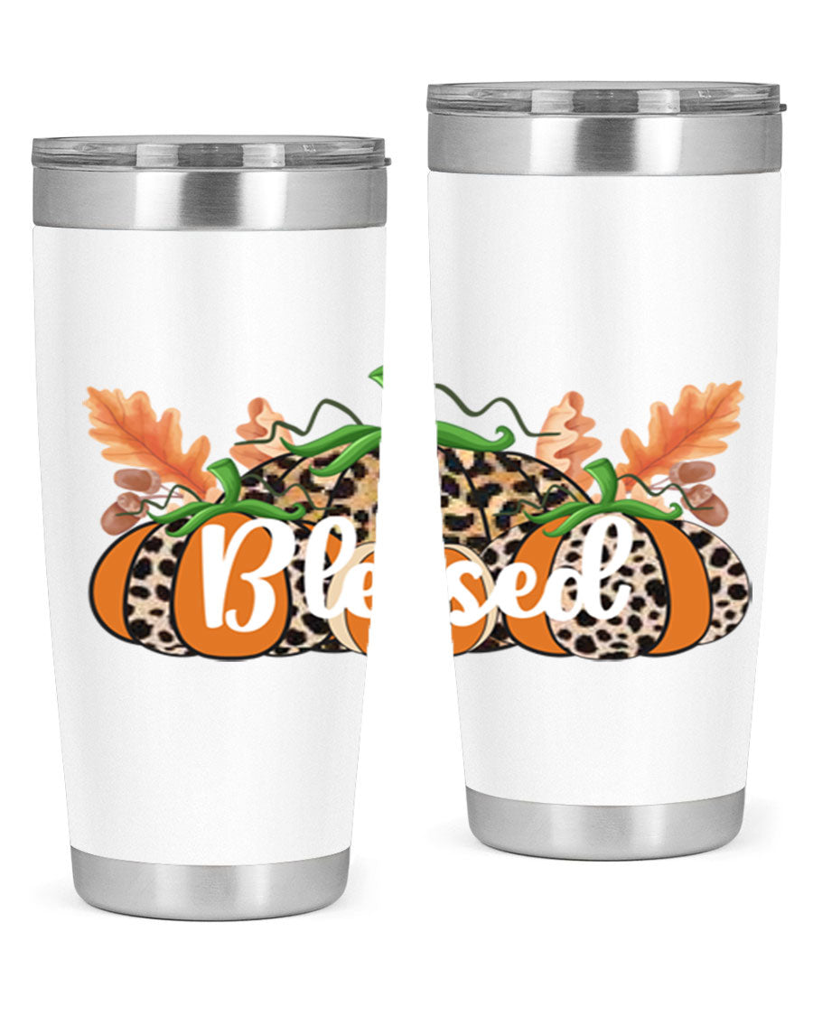 Blessed Fall 51# Tumbler in stainless steel with a stylish design, perfect for hot and cold beverages.