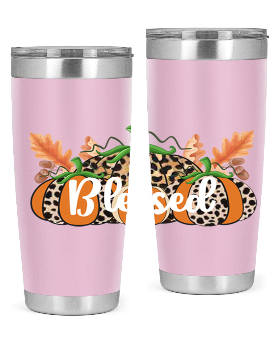 Blessed Fall 51# Tumbler in stainless steel with a stylish design, perfect for hot and cold beverages.