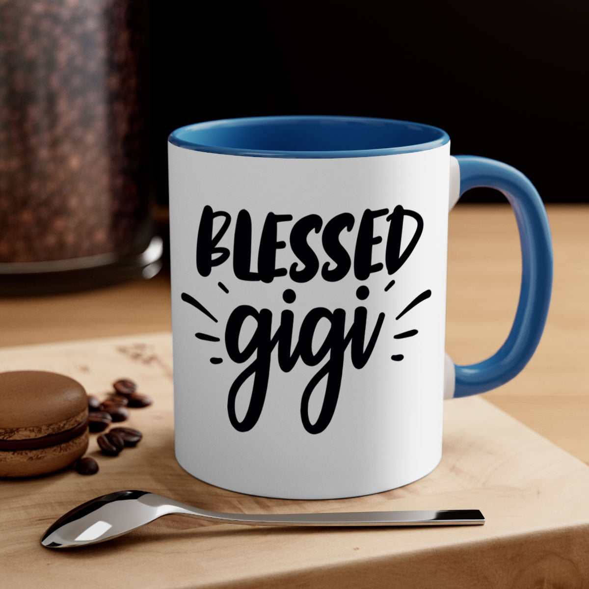 Blessed Gigi 64# Grandma Mug with colorful handle and glossy finish, available in multiple colors and sizes.