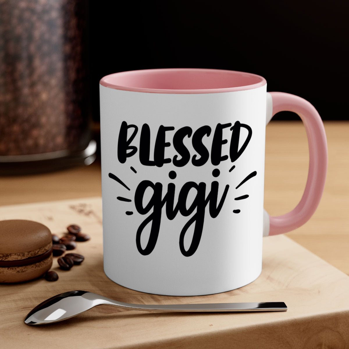 Blessed Gigi 64# Grandma Mug with colorful handle and glossy finish, available in multiple colors and sizes.