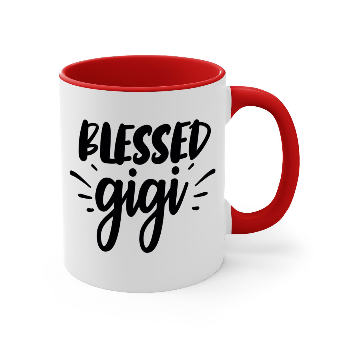 Blessed Gigi 64# Grandma Mug with colorful handle and glossy finish, available in multiple colors and sizes.