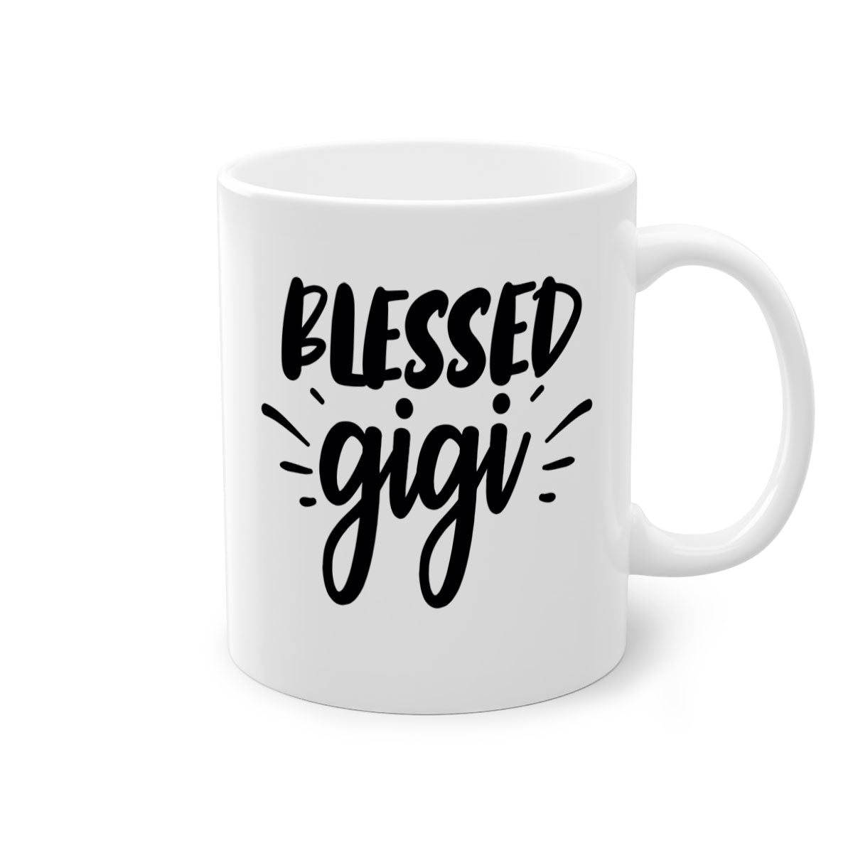 Blessed Gigi 64# Grandma Mug with colorful handle and glossy finish, available in multiple colors and sizes.