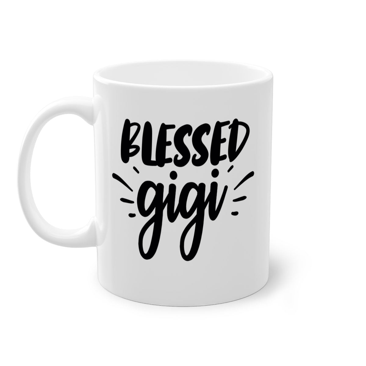 Blessed Gigi 64# Grandma Mug with colorful handle and glossy finish, available in multiple colors and sizes.